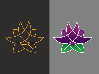 Lotus logo dark design flat icon illustrator light logo vector