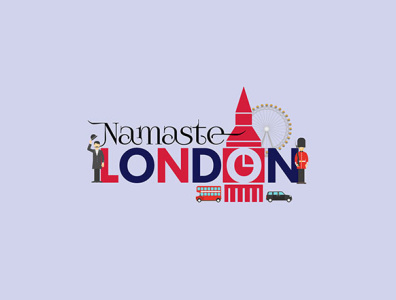 Namaste London abstract art direction branding concept graphic design illustration logo design print design typography vector