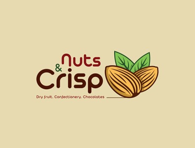 Nuts & Crisp 3d logos art direction branding concept graphic design illustration logo design print design ui