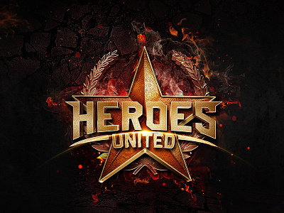 Heroes United 3d logos graphic design logo print design