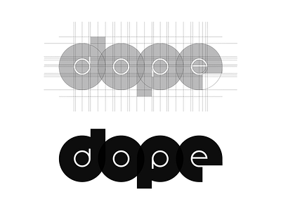 Logo building grid DOPE brand identity branding design font graphicdesign handlettering lettering logo logotype typography