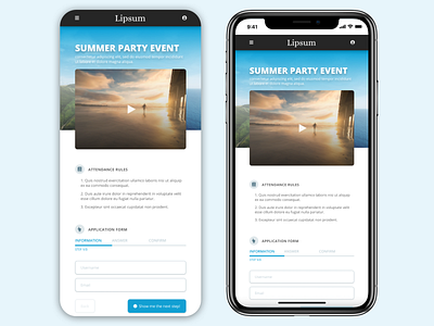 Summer Party Event design event event app summer summer camp summer party ui ux web web design