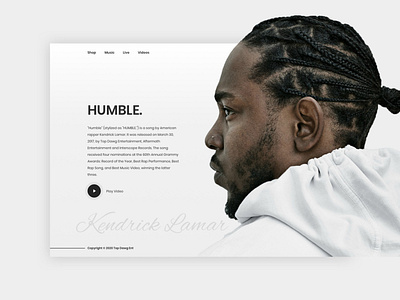 Kendrick Lamar - Humble design kendrick lamar landing page web design webdesign