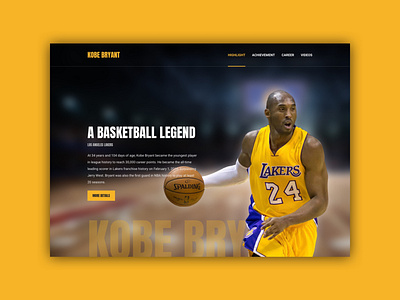 Kobe Bryant - Landing Page design kobe bryant landing page ui ux web web design
