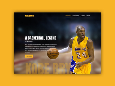 Kobe Bryant - Landing Page design kobe bryant landing page ui ux web web design