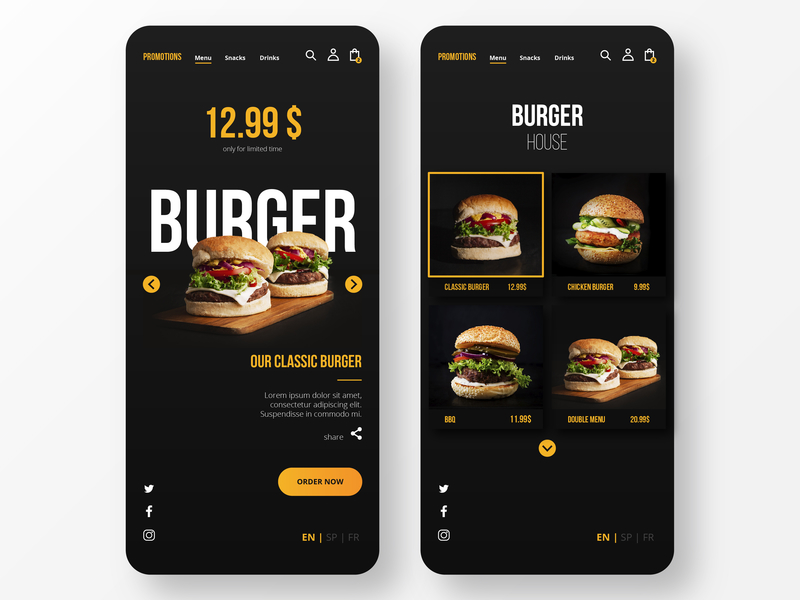 Design For Food Delivery App Mobile Version By Mari Carmen Del