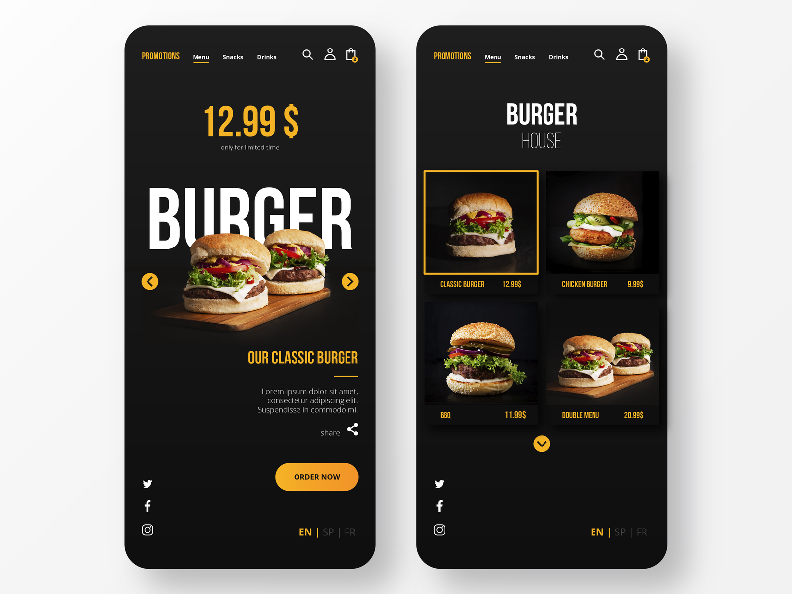 Design for Food Delivery App / Mobile Version by Cosmic Stories Studio ...