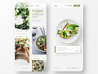 Vegan Restaurant App Design app brand branding clean design food app icon identity ios minimal mobile restaurant app restaurant design ui ui ux ui ux design ux vegan web website