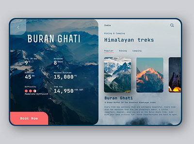 Trek Finder app app ui planner tourism trek trek planer trekking typography ui