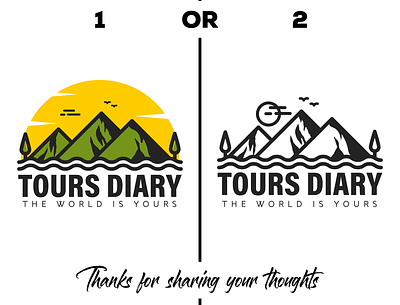 Tours Diary Logo Design illstration logo logo design minimal logo travel logo
