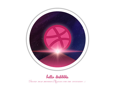 Hello Dribbble!! debut design illstration illustrator vector welcome shot