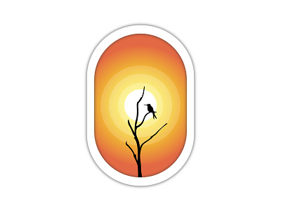 Bird & Burning Sun design illstration illustrator vector