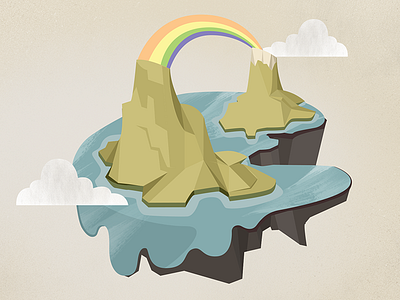 Rainbow Island application design game illustration