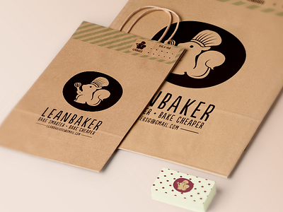 Leanbaker Branding Identity bakery branding business card design idendity paper bags
