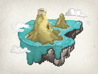 8 bits floating Island 8bit adventure design flat game illustration pixel pixel arts rpg