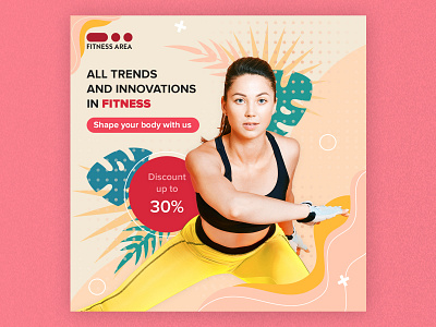 Facebook banner for FITNESS AREA banner design fitness app