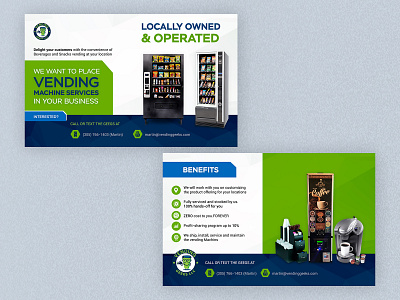 Flyer for VENDING GEEKS LLC /Vending Machine Services/ flyer design postcard design stylish postcard design