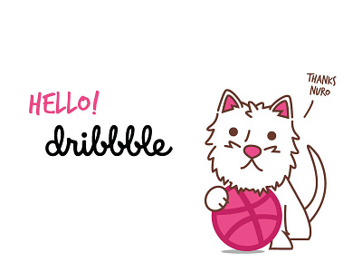 Hello! dribbble. Finally I'm here debut dog hello tin tin