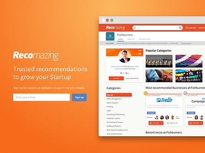 Recomazing 2.0 - Landing page