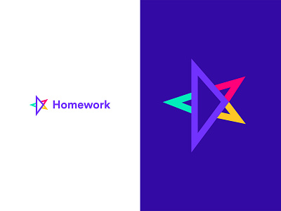 Homework logo design branding design designer developer logo logo design logotype star startup