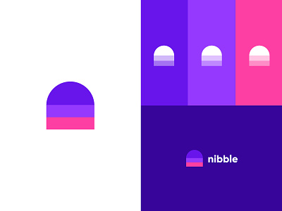 nibble logo design and icon mark version 2.0 branding design icon logo minimal purple typography ui ux vector
