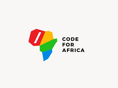 Code For Africa Logo africa code color flat fresh logo lowpoly polygon red