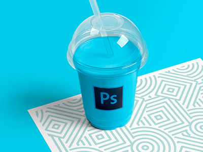 Adobe Photoshop Smoothie adobe art blue design illustration milkshake minimal photoshop smoothie ui