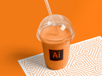 Adobe Illustrator Smoothie adobe illustration illustrator milkshake minimal orange yellow