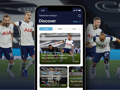 Tottenham Hotspur Football Club App football app hotspur spurs tottenham ui