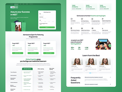 NEET coaching landing page for Toppr colors design illustration landing page design landingpage ui ux