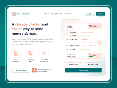 Currency Exchange Website Design Concept