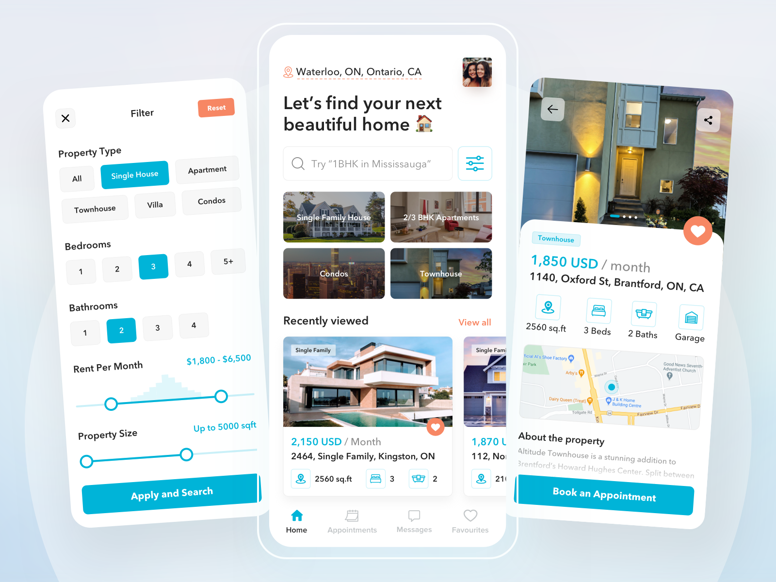 Real Estate Mobile App Design by Aditya Singh for Nickelfox UI/UX