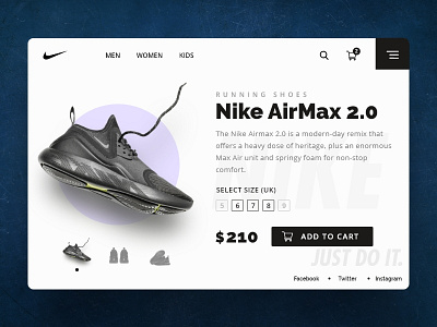 Nike Sneaker Shop Concept adobe xd design nike product page shoes sneaker typography ui ux visual design web website