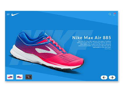 Nike Max Air Shoes Website ( Concept ) app background blue design designs graphic nike pink shoes ui visualizer