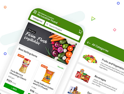 Grocery Ordering & Delivery App app branding delivery app grocery app illustration minimal mobile app design ui ux ux