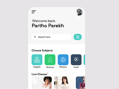 Education App Dashboard UI Design