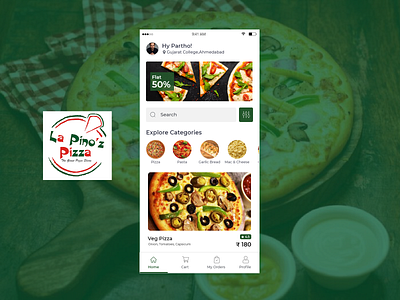 La Pino's Pizza App Re-design app delivery app food delivery app mobile app design pizza app ui