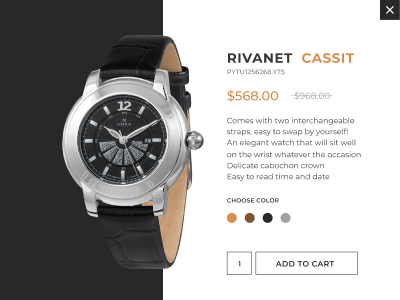 Card Product card product color design landing page ui ux watch web