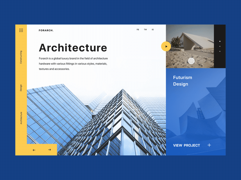 Slider Сoncept for the Architectural Bureau architecture architect hero slider