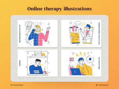 Online therapy illustrations