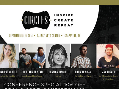 Circles Flyer 2014 black conference flyer gold grey shapes white