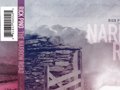 The Narrow Road cd design muted palette pink print purple