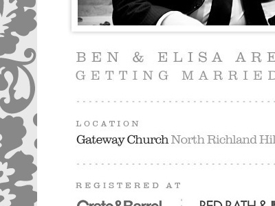 Ben and Elisa black and white light grey rsvp wedding