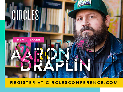 Aaron Draplin is coming to Circles AD 80s 90s ad pink retro yellow