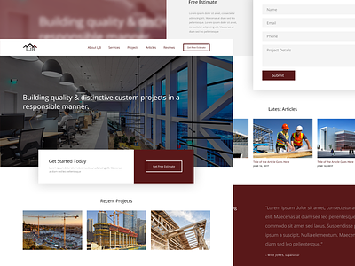 New Construction Website Design builder construction homepage layout simple website