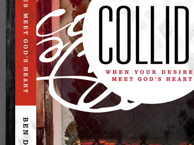 Collide Book Cover black circle red script shapes white