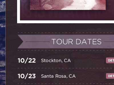 Tour Dates dashes lines noise purple