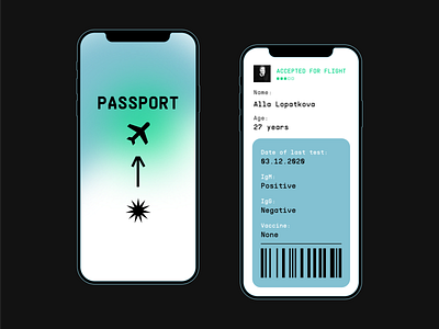 Covid-19 passport aesthetic app clean design minimal mobile typography ui ux