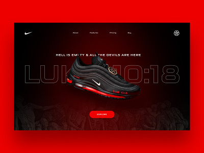 Nike "Satan Shoes" Landing Page Concept