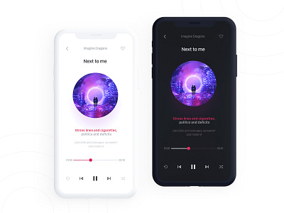 Minimal Music Player App app clean daily ui dark mode light mode lyrics minimal music music app music player ui